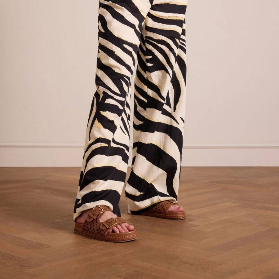 Manfield Dames Cognac leren slippers