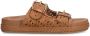 Manfield Dames Cognac leren slippers - Thumbnail 2
