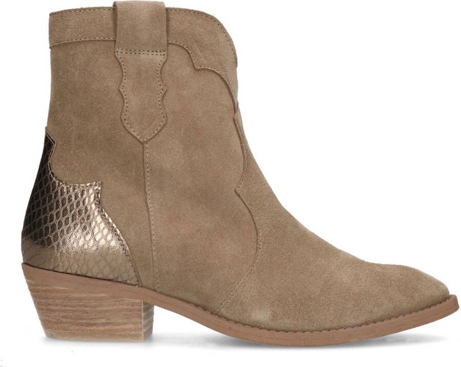 Manfield Dames Cognac suède cowboy laarzen