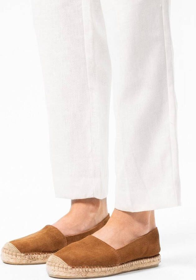 Manfield Dames Cognac suède espadrilles