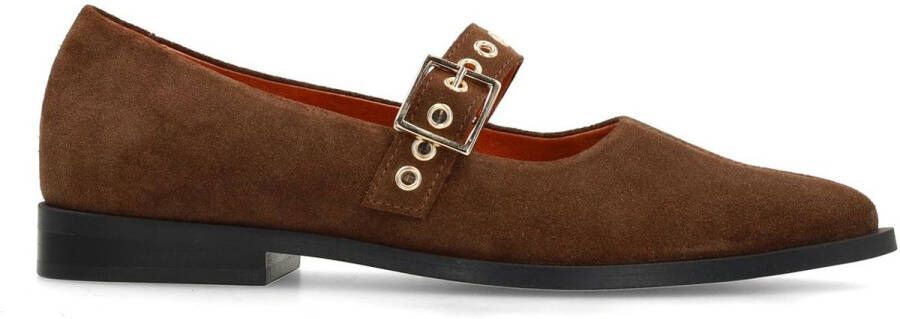Manfield Dames Cognac suède loafers