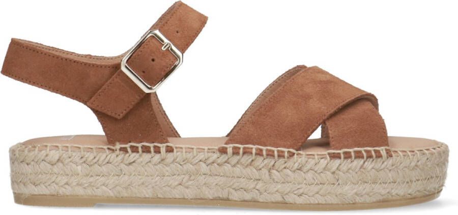 Manfield Dames Cognac suède sandalen