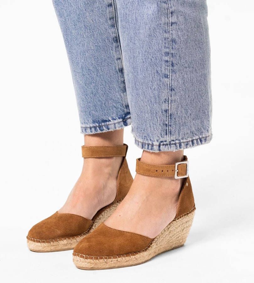 Manfield Dames Cognac suède sleehakken - Foto 2