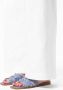 Manfield Dames Denim canvas slippers met zilverkleurige studs - Thumbnail 2