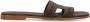 Manfield Dames Donkerbruine leren slippers - Thumbnail 2