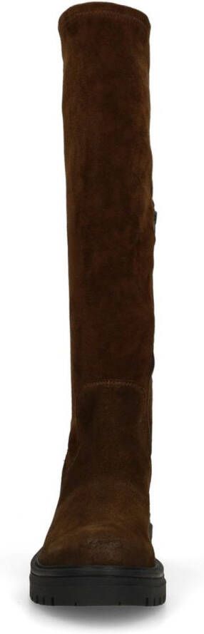 Manfield Dames Donkerbruine suède hoge laarzen - Foto 2