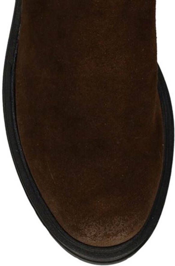 Manfield Dames Donkerbruine suède hoge laarzen