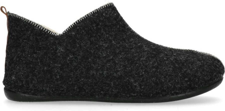 Manfield Dames Donkergrijze pantoffels