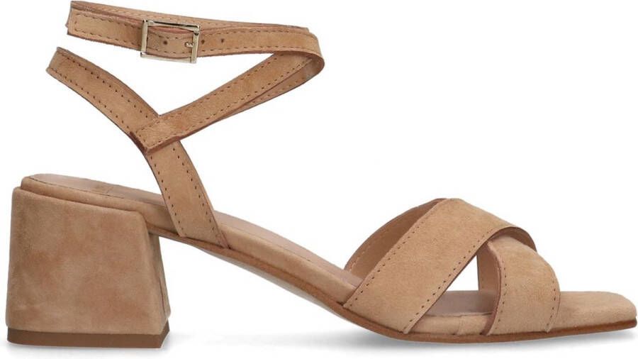 Manfield Dames Gele suède sandalen met hak - Foto 3