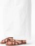 Manfield Dames Gevlochten cognac sandalen - Thumbnail 2