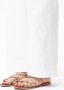 Manfield Dames Gevlochten gouden sandalen - Thumbnail 2