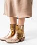 Manfield Dames Gouden metallic leren cowboy laarzen - Thumbnail 7