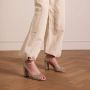 Manfield Dames Gouden glitter sandalen met hak - Thumbnail 2