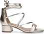 Manfield Dames PRE ORDER Gouden leren sandalen met hak - Thumbnail 2