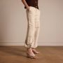Manfield Dames Goudkleurige leren sandalen met hak - Thumbnail 7
