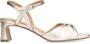 Manfield Dames Gouden leren sandalen met hak - Thumbnail 2