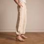 Manfield Dames Gouden leren sandalen met hak en glitters - Thumbnail 2