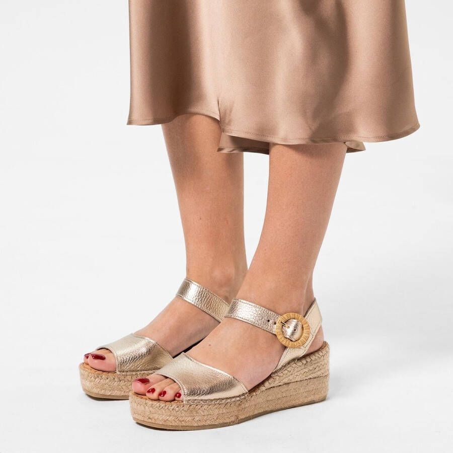 Manfield Dames Gouden leren sleehakken