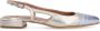 Manfield Dames Gouden leren slingbacks met zilverkleurig detail - Thumbnail 2