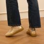 Manfield Dames Gouden leren sneakers met zebra details - Thumbnail 1