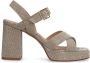 Manfield Dames Gouden sandalen met hak - Thumbnail 6