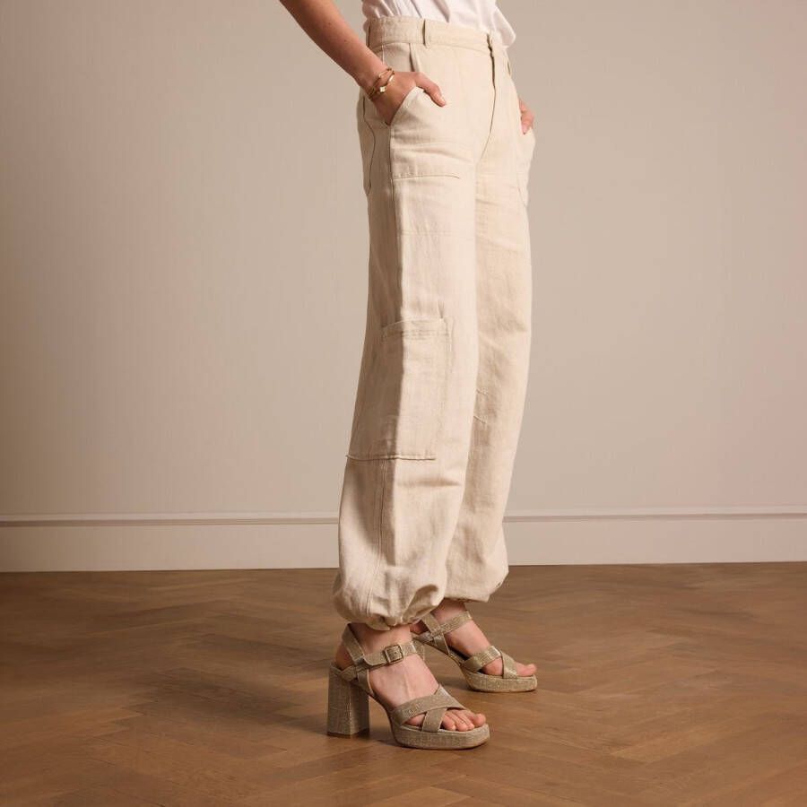 Manfield Dames Gouden sandalen met hak