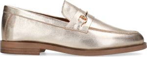 Manfield Dames Goudkleurige leren loafers