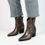Manfield Dames Goudkleurige metallic leren cowboy laarzen - Thumbnail 2