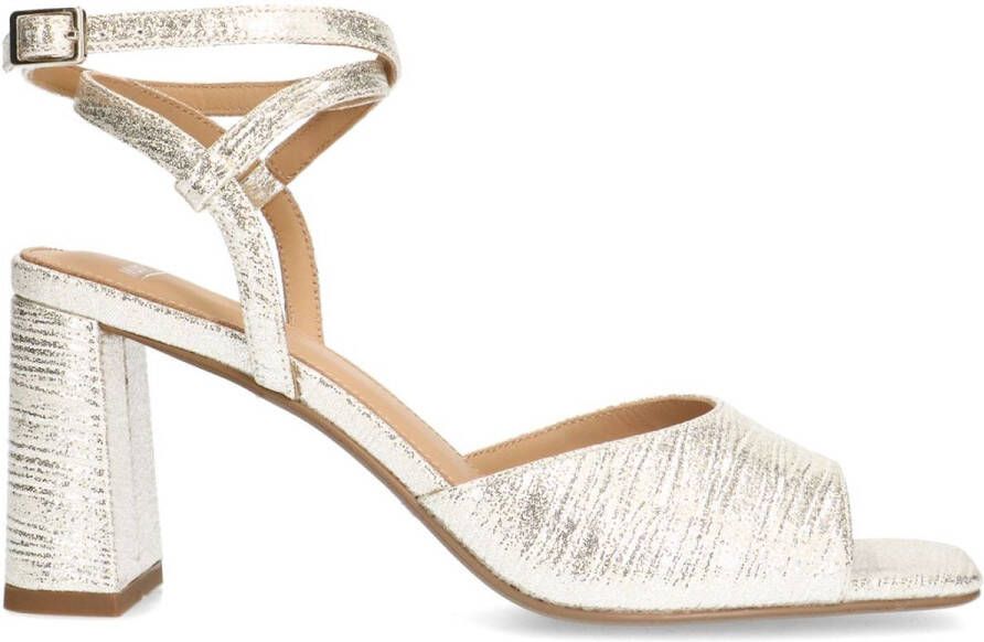 Manfield Dames Goudkleurige sandalen met hak