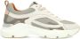 Manfield Dames Grijze leren sneakers - Thumbnail 1