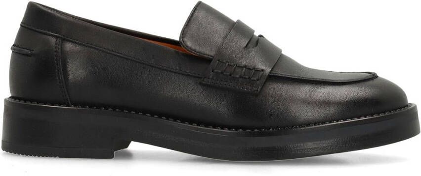 Manfield Dames Klassieke zwarte leren loafers
