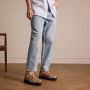 Manfield chunky suède loafers met panterprint beige - Thumbnail 2