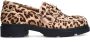 Manfield chunky suède loafers met panterprint beige - Thumbnail 2