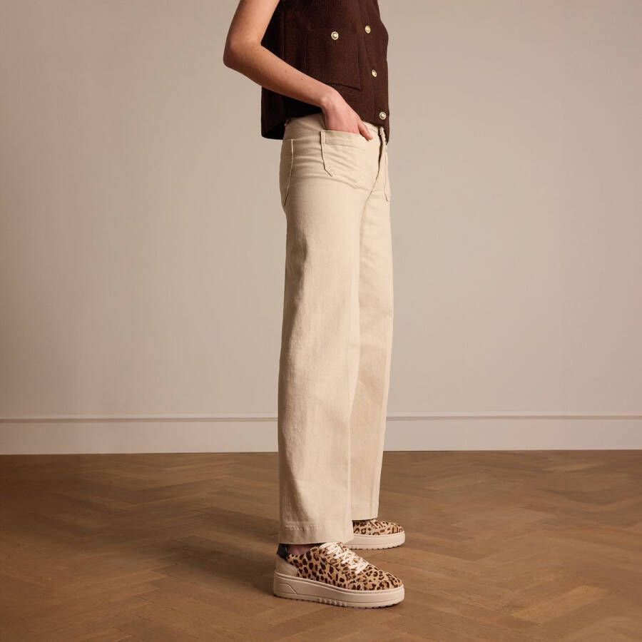 Manfield Dames Leopard sneakers met ponyhair