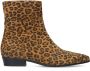 Manfield suède enkellaarzen met panterprint camel zwart - Thumbnail 2
