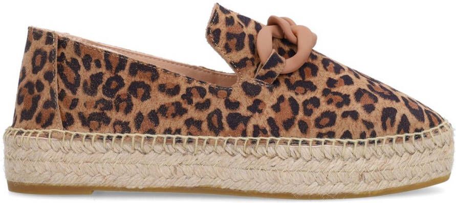 Manfield Dames Leopard suède espadrilles