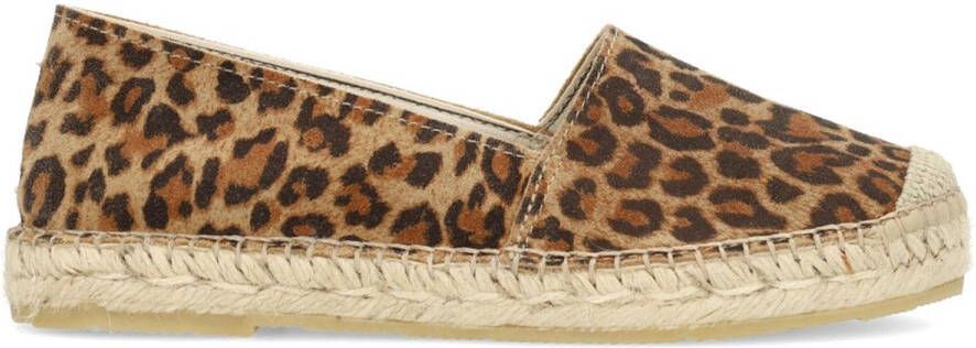 Manfield Dames Leopard suède espadrilles