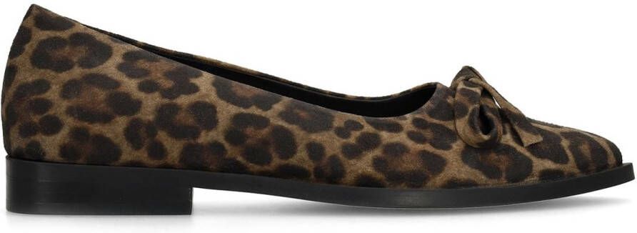 Manfield Dames Leopard suède loafers