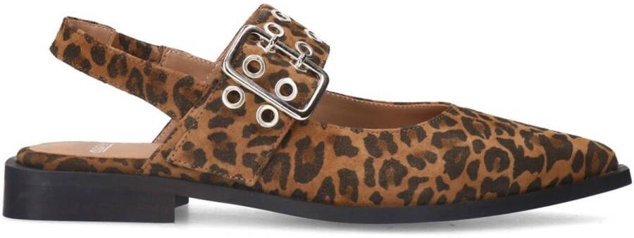 Manfield Dames Leopard suède slingbacks