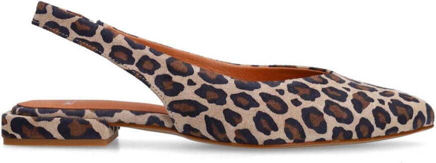 Manfield Dames Leopard suède slingbacks