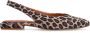 Manfield suède slingback loafers met panterprint beige zwart - Thumbnail 2
