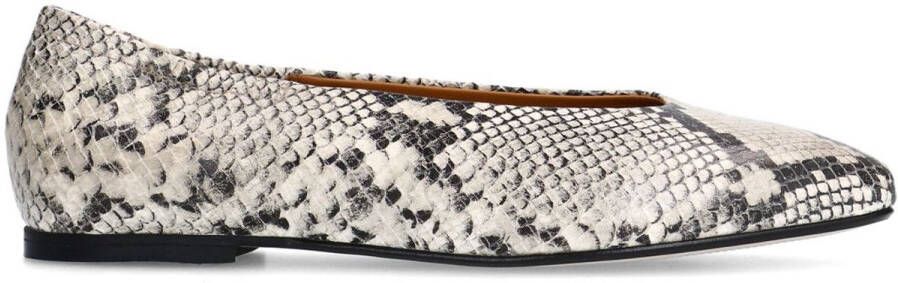 Manfield Dames Leren slangenprint loafers
