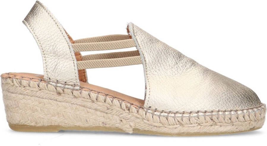 Manfield Dames Gouden metallic leren sleehakken