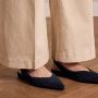 Manfield suède slingback loafers donkerblauw - Thumbnail 2