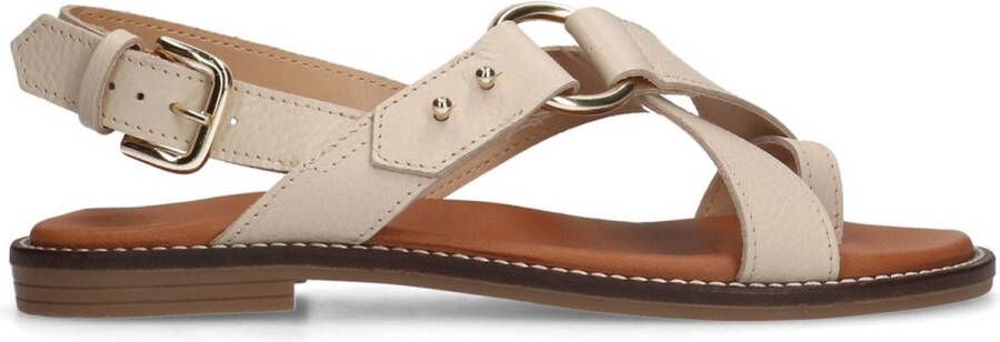 Manfield Dames Off white leren sandalen - Foto 2