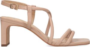 Manfield Dames Oudroze leren sandalen met hak
