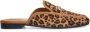Manfield suède slippers met panterprint - Thumbnail 2