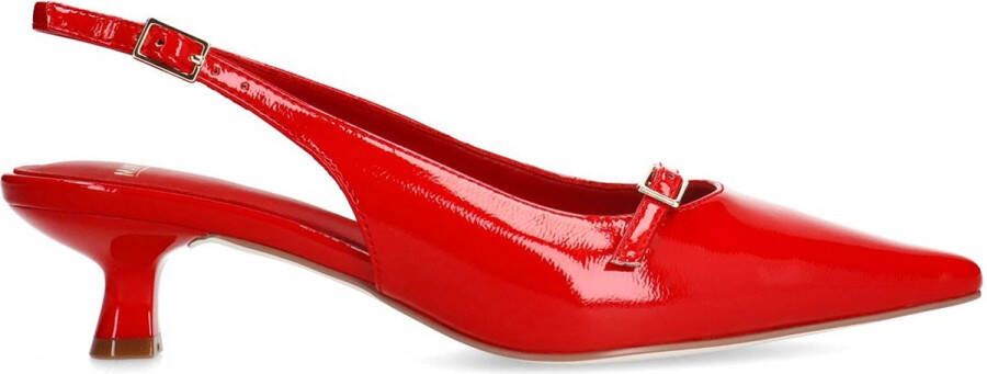 Manfield Dames Rode lak slingbacks