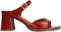 Manfield Dames Rode lakleren sandalen met hak - Thumbnail 2