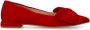 Manfield Dames Rode suède loafers met strik - Thumbnail 2